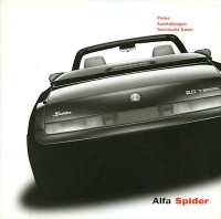 Alfa-Romeo Spider pricelist 9.2001