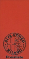 Alfa-Romeo Preisliste ca. 1967