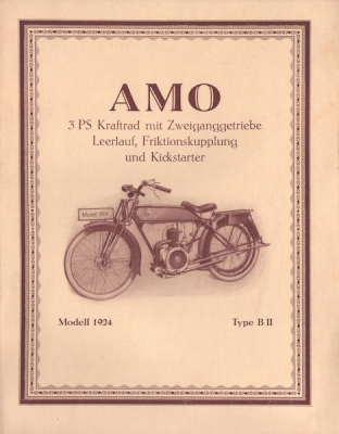 Amo Kraftrad B II 3 PS Prospekt 1924