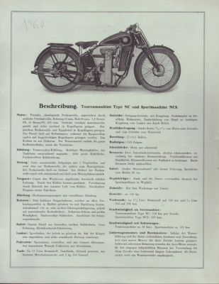 Arco Motorrad Prospekt 1920er Jahre