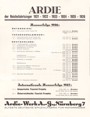 Ardie 750 ccm Prospekt 1927