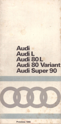 Audi Preisliste 1.1968
