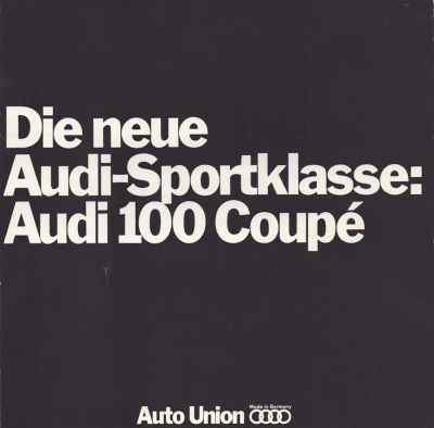 Audi 100 Coupé Prospekt 8.1969