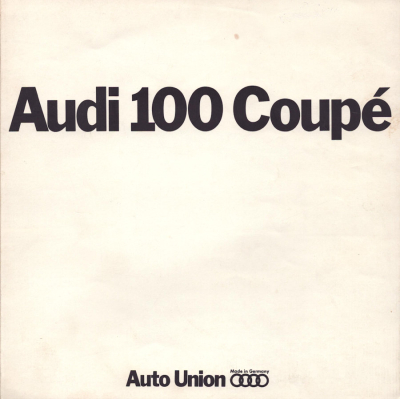 Audi 100 Coupé Prospekt 8.1969 e