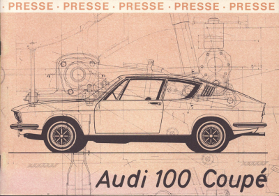 Audi 100 Coupé Presse Prospekt ca. 1970