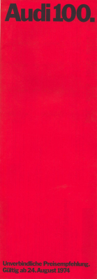 Audi 100 Preisliste 8.1974