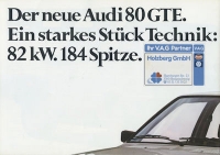 Audi 80 B 2 GTE brochure 11.1982