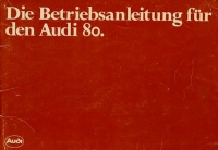 Audi 80 B 2 Bedienungsanleitung 8.1982