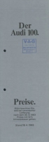Audi 100 C 3 Preisliste 4.1983