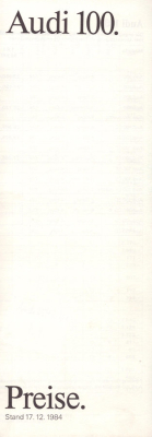 Audi 100 C 3 Preisliste 12.1984
