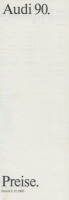 Audi 90 B 2 Preisliste 12.1985