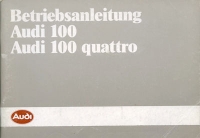 Audi 100 / 100 quattro owner`s manual 2.1986