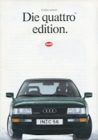 Audi Quattro Edition Prospekt ca. 1990