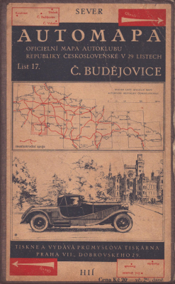 Automapa List 17 C. Budejovice / Tschechien 1920er Jahre