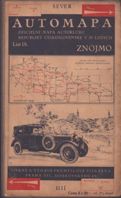 Automapa List 18 Znojmo / Tschechien 1920er Jahre