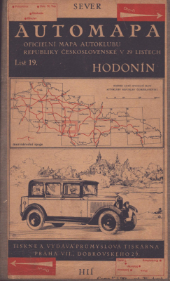 Automapa List 19 Hodonin / Tschechien 1920er Jahre