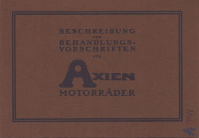 Axien Diesel Motorrad Bedienungsanleitung 1920er Jahre