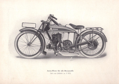 Axien Diesel Motorrad Bedienungsanleitung 1920er Jahre