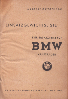 Preview: BMW Einsatzgewichtsliste Kraftradteile 9.1942