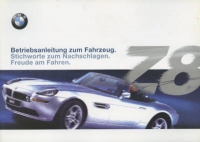 BMW Z 8 Fahrzeug-Mappe mit Bedienungsanleitung 8.2000