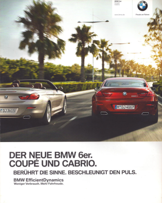 BMW 6er Cabrio F 12 / Coupé F 13 Prospekt 2011