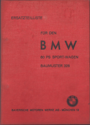 BMW 328 Ersatzteilliste 8.1937