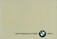 BMW 1800 TI owner`s manual 5.1964