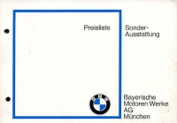 BMW Additional equipment pricelist 2.1968