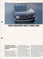 BMW 1600 1600ti 2002 brochure 7.1968