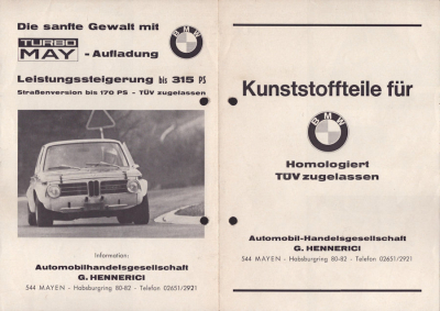 BMW / Hennerici Tuning Prospekt ca. 1970/72