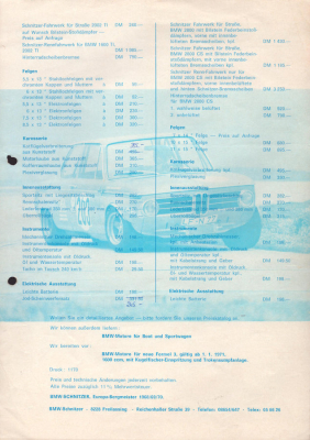 Preview: BMW / Schnitzer Tuning Programm 1970/71