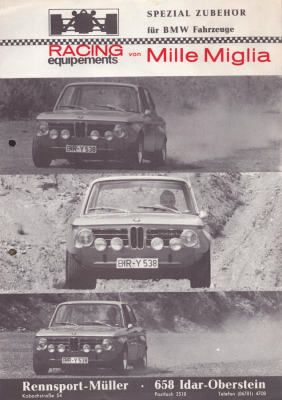 BMW / Rennsport Müller Tuning Prospekt ca. 1970/72