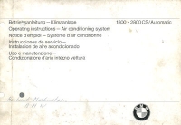 BMW 1800-2800 CS owner`s manual air conditioner 7.1970