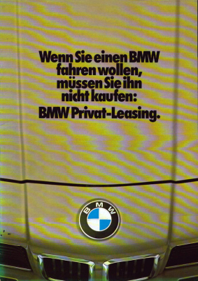 BMW Privat-Leasing Prospekt ca. 1977