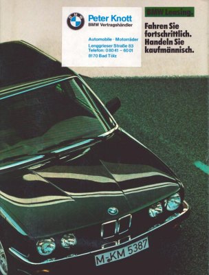 BMW Leasing Prospekt 9.1985