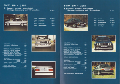 Preview: BMW Frick Sport 316-325i Prospekt ca. 1986