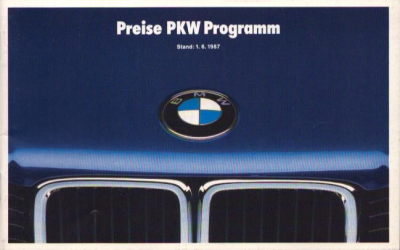 BMW Preisliste 2.1987