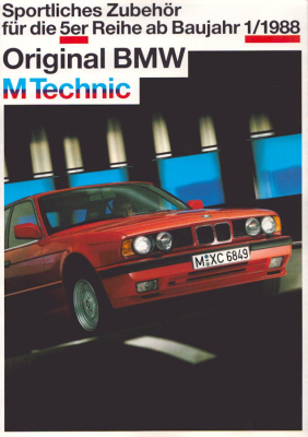 BMW M5 Sportliches Zubehör Prospekt 1988/89