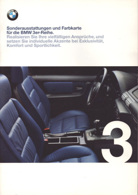 BMW 3er Sonderausstattung und Farben Prospekt 1999