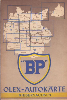 BP Olex Karte Niedersachsen 1930er Jahre