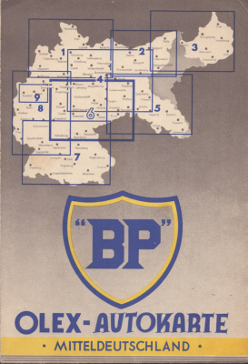 BP Olex Autokarte 6 Mitteldeutschland 1930er Jahre
