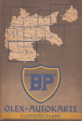 BP Olex Autokarte 7 Süddeutschland 1930er Jahre