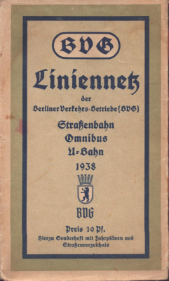 BVG Liniennetz Berlin 1938