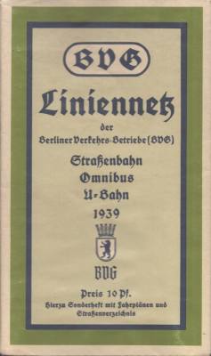 BVG Liniennetz Berlin 1939