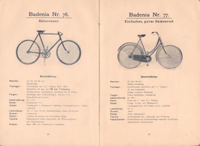 Badenia Fahrrad Programm 1902