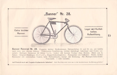 Banner Fahrrad Programm 1914
