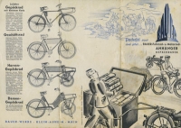 Bauer Gepäckräder, Fahrrad- und Motorradanhänger Prospekt 1930er Jahre