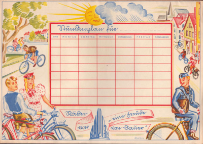 Bauer Stundenplan 1930er Jahre
