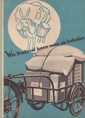 Bauer Geschäfts- und Gepäckrad, Anhänger Prospekt ca. 1950