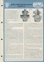 Preview: Bing Motorrad Vergaser Liste 7.1980